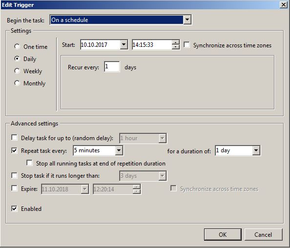 Расписание репликации SYSVOL