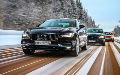 Volvo S90 против Audi A6 и Jaguar XF — тест полноприводных седанов