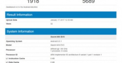 Xiaomi Mix Evo со Snapdragon 835 засветился в Geekbench