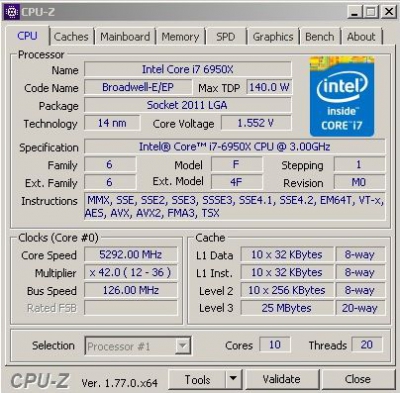 Broadwell-E обновил рекорд Cinebench R15 на частоте 5292 МГц