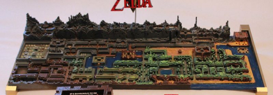 Карта оригинальной The Legend of Zelda напечатана на 3D-принтере